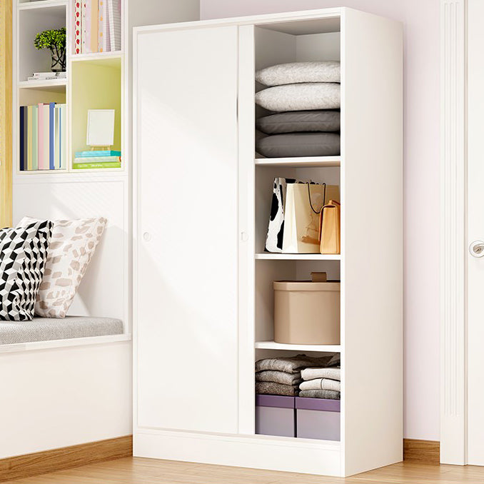 Contemporary Style Wardrobe Wood 2 Doors Wardrobe Closet for Bedroom