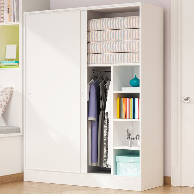 Contemporary Style Wardrobe Wood 2 Doors Wardrobe Closet for Bedroom