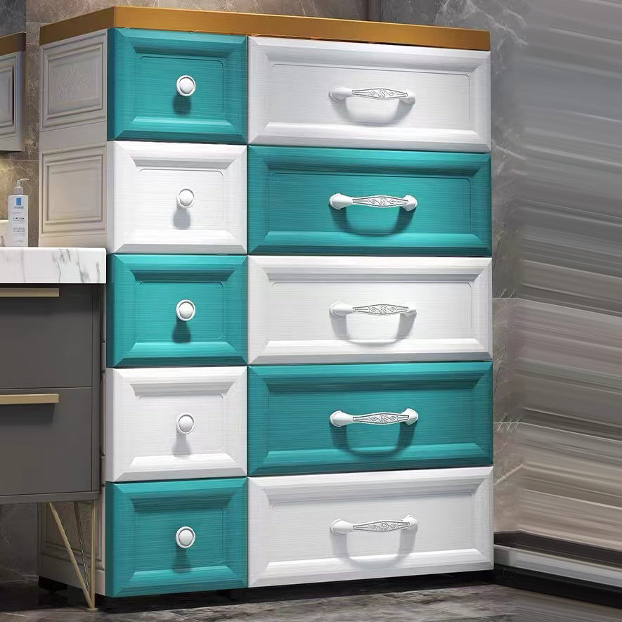 Modern Wardrobe Plastic 10-drawer Wardrobe Closet,29.53" D x 13.78" W x 39.37" H Clearhalo 'Armoires & Wardrobes' 'armoires_wardrobes' 'Bedroom Furniture' 'furn' 'furn_armoires_wardrobes' 'Furniture' 5686675