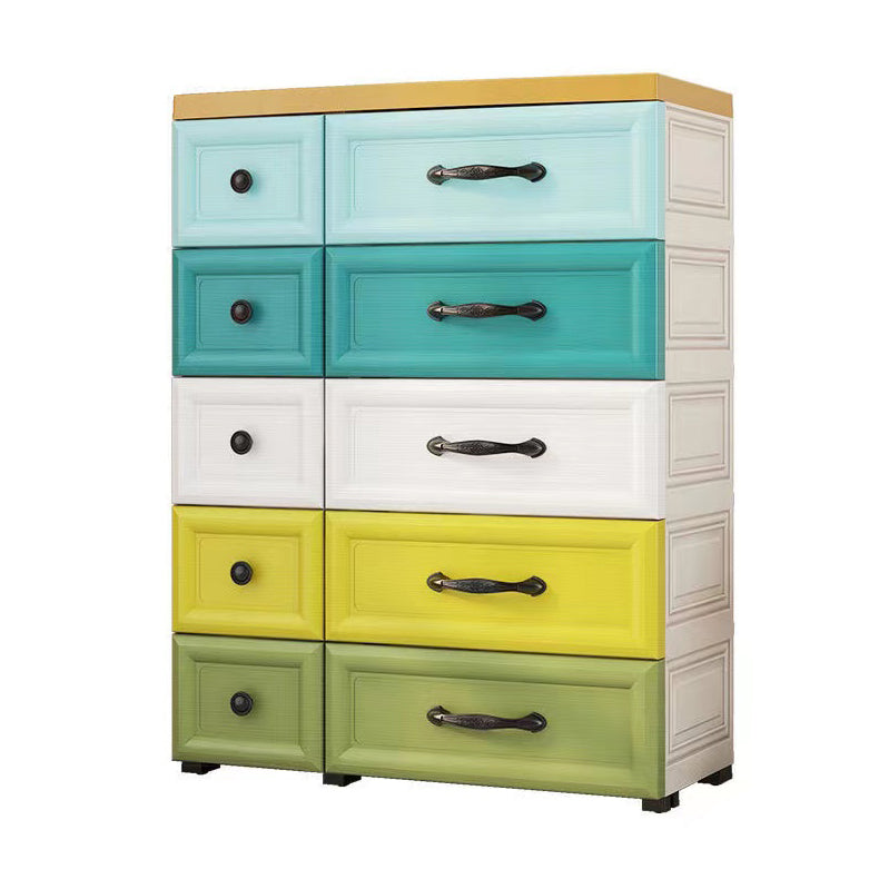 Modern Wardrobe Plastic 10-drawer Wardrobe Closet,29.53" D x 13.78" W x 39.37" H Clearhalo 'Armoires & Wardrobes' 'armoires_wardrobes' 'Bedroom Furniture' 'furn' 'furn_armoires_wardrobes' 'Furniture' 5686679