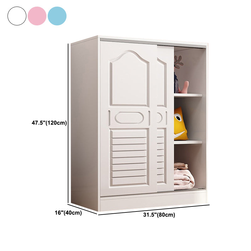 Modern Style Wardrobe Wood 2-Door Wardrobe Closet for Bedroom