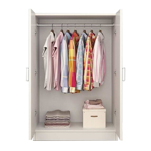Contemporary Style Wood Wardrobe Soft Close Door Wardrobe Closet for Bedroom 31"L x 16"W x 47"H White Shelf Not Included Clearhalo 'Armoires & Wardrobes' 'armoires_wardrobes' 'Bedroom Furniture' 'furn' 'furn_armoires_wardrobes' 'Furniture' 5686757