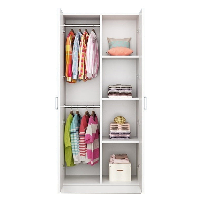 Contemporary Style Wood Wardrobe Soft Close Door Wardrobe Closet for Bedroom White 3 Clearhalo 'Armoires & Wardrobes' 'armoires_wardrobes' 'Bedroom Furniture' 'furn' 'furn_armoires_wardrobes' 'Furniture' 5686758