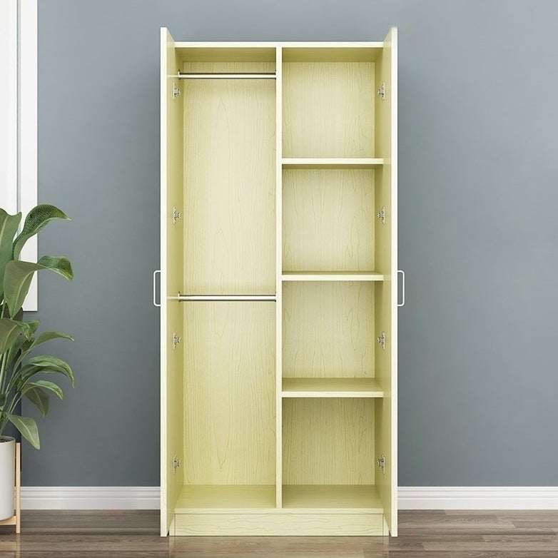 Contemporary Style Wood Wardrobe Soft Close Door Wardrobe Closet for Bedroom Yellow 3 Clearhalo 'Armoires & Wardrobes' 'armoires_wardrobes' 'Bedroom Furniture' 'furn' 'furn_armoires_wardrobes' 'Furniture' 5686761