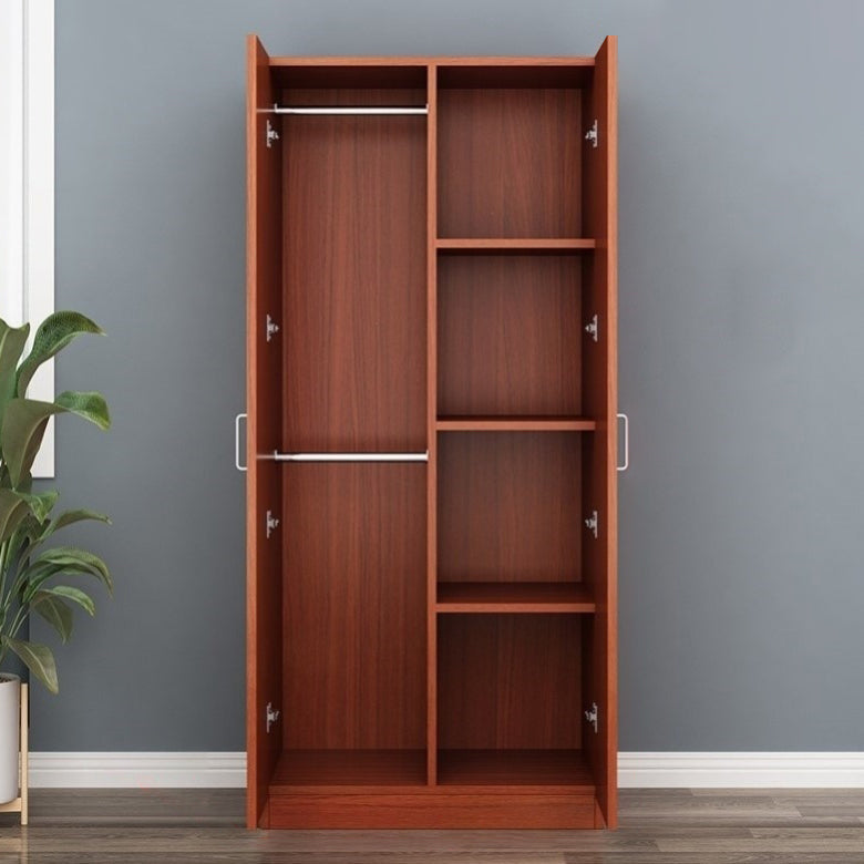 Contemporary Style Wood Wardrobe Soft Close Door Wardrobe Closet for Bedroom Brown 3 Clearhalo 'Armoires & Wardrobes' 'armoires_wardrobes' 'Bedroom Furniture' 'furn' 'furn_armoires_wardrobes' 'Furniture' 5686763