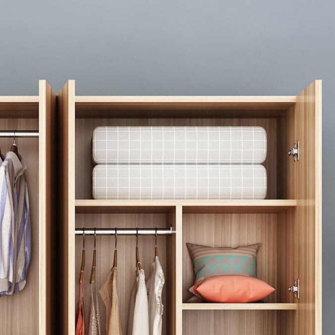 Contemporary Style Wood Wardrobe Soft Close Door Wardrobe Closet for Bedroom Clearhalo 'Armoires & Wardrobes' 'armoires_wardrobes' 'Bedroom Furniture' 'furn' 'furn_armoires_wardrobes' 'Furniture' 5686772