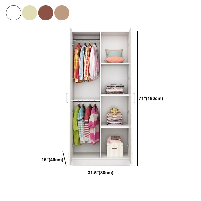 Contemporary Style Wood Wardrobe Soft Close Door Wardrobe Closet for Bedroom Clearhalo 'Armoires & Wardrobes' 'armoires_wardrobes' 'Bedroom Furniture' 'furn' 'furn_armoires_wardrobes' 'Furniture' 5686778