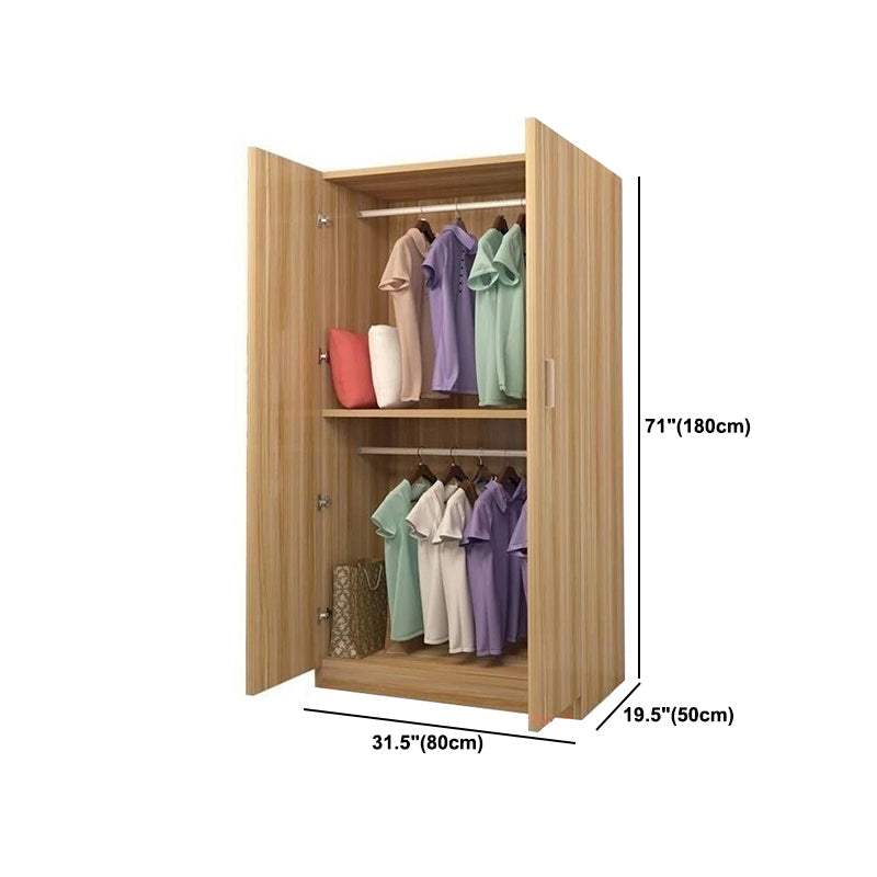 Contemporary Style Wood Wardrobe Soft Close Door Wardrobe Closet for Bedroom Clearhalo 'Armoires & Wardrobes' 'armoires_wardrobes' 'Bedroom Furniture' 'furn' 'furn_armoires_wardrobes' 'Furniture' 5686780