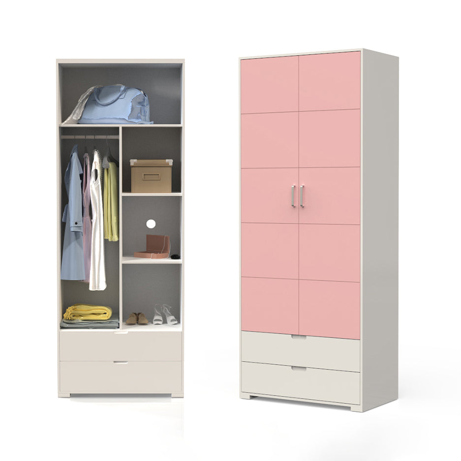 Eigentijdse garderobe houten slaapkamer garderobe kast met 2 laden