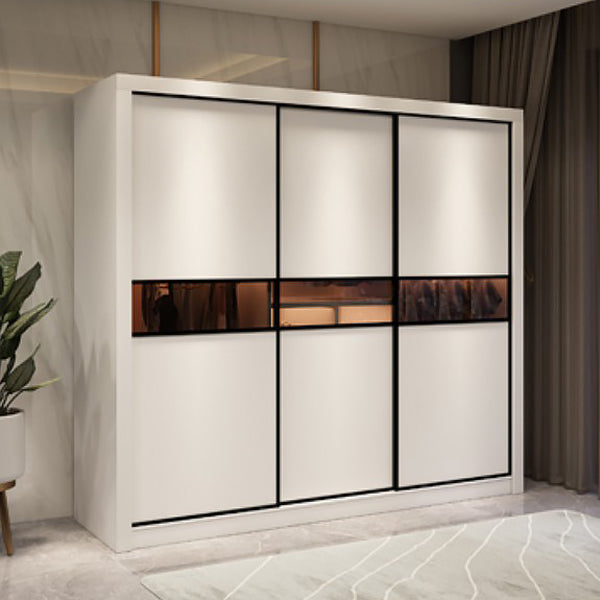 White Contemporary Wardrobe Cabinet Wooden Wardrobe Armoire for Home Clearhalo 'Armoires & Wardrobes' 'armoires_wardrobes' 'Bedroom Furniture' 'furn' 'furn_armoires_wardrobes' 'Furniture' 5686846