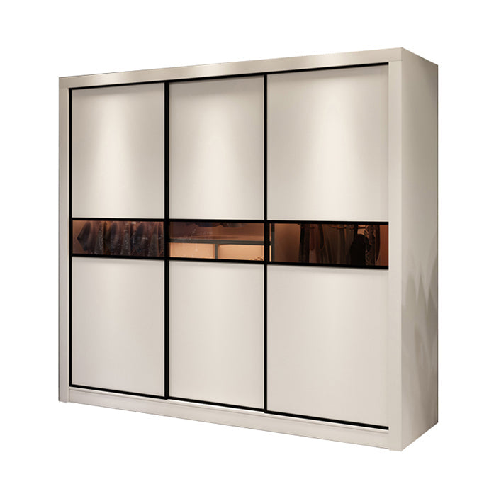 White Contemporary Wardrobe Cabinet Wooden Wardrobe Armoire for Home 79"L x 24"W x 79"H Armoires & Wardrobes Clearhalo 'Armoires & Wardrobes' 'armoires_wardrobes' 'Bedroom Furniture' 'furn' 'furn_armoires_wardrobes' 'Furniture' 5686848