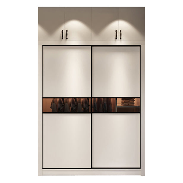 White Contemporary Wardrobe Cabinet Wooden Wardrobe Armoire for Home Armories & Top Cabinet Clearhalo 'Armoires & Wardrobes' 'armoires_wardrobes' 'Bedroom Furniture' 'furn' 'furn_armoires_wardrobes' 'Furniture' 5686850