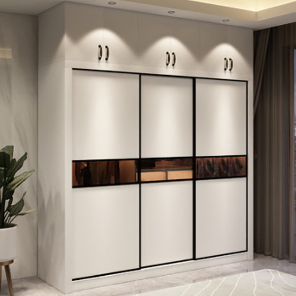White Contemporary Wardrobe Cabinet Wooden Wardrobe Armoire for Home Clearhalo 'Armoires & Wardrobes' 'armoires_wardrobes' 'Bedroom Furniture' 'furn' 'furn_armoires_wardrobes' 'Furniture' 5686851