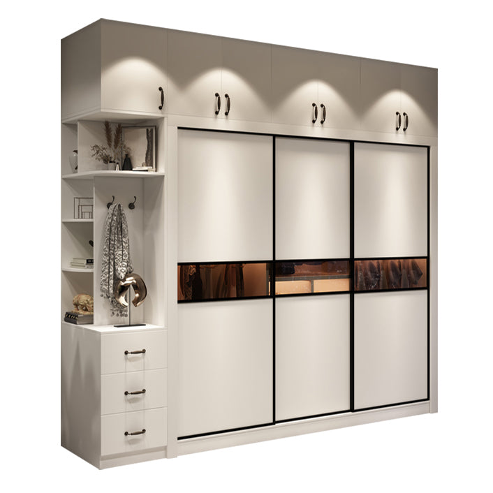 White Contemporary Wardrobe Cabinet Wooden Wardrobe Armoire for Home Clearhalo 'Armoires & Wardrobes' 'armoires_wardrobes' 'Bedroom Furniture' 'furn' 'furn_armoires_wardrobes' 'Furniture' 5686861