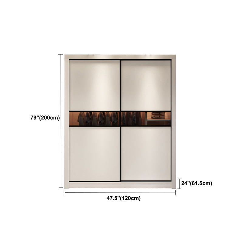 White Contemporary Wardrobe Cabinet Wooden Wardrobe Armoire for Home Clearhalo 'Armoires & Wardrobes' 'armoires_wardrobes' 'Bedroom Furniture' 'furn' 'furn_armoires_wardrobes' 'Furniture' 5686862