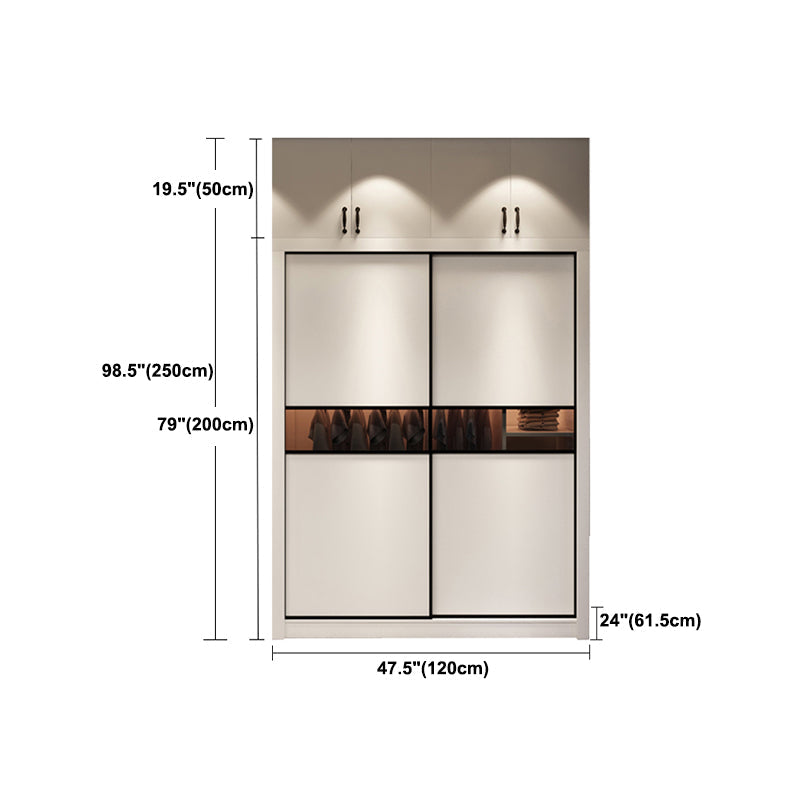 White Contemporary Wardrobe Cabinet Wooden Wardrobe Armoire for Home Clearhalo 'Armoires & Wardrobes' 'armoires_wardrobes' 'Bedroom Furniture' 'furn' 'furn_armoires_wardrobes' 'Furniture' 5686867