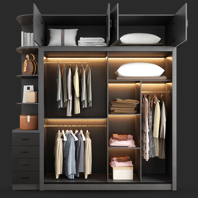 Armoire de garde-robe en bois gris armoire de garde-robe moderne