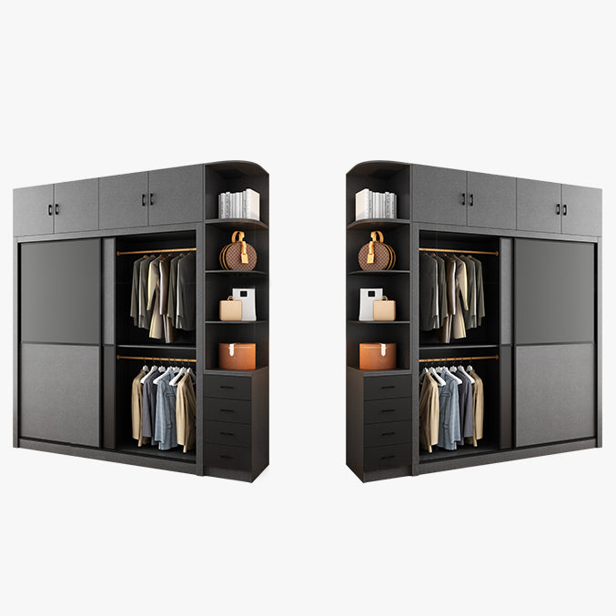 Armoire de garde-robe en bois gris armoire de garde-robe moderne