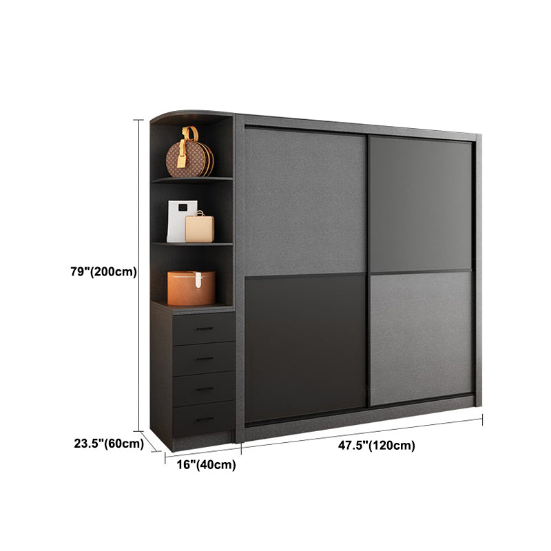 Armoire de garde-robe en bois gris armoire de garde-robe moderne