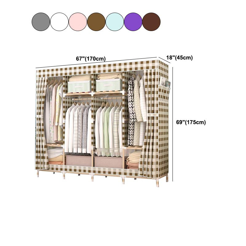 Armario de estilo moderno con varilla de tela Armario de dormitorio de madera maciza