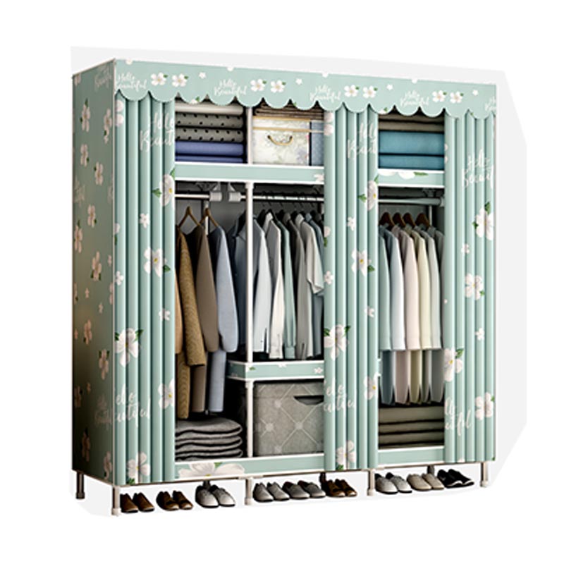 Armadio per la camera da letto in metallo moderno con armadio in metallo con ripiani