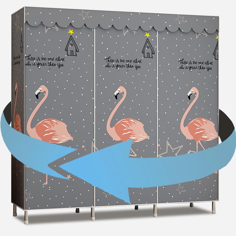 Armadio per la camera da letto in metallo moderno con armadio in metallo con ripiani