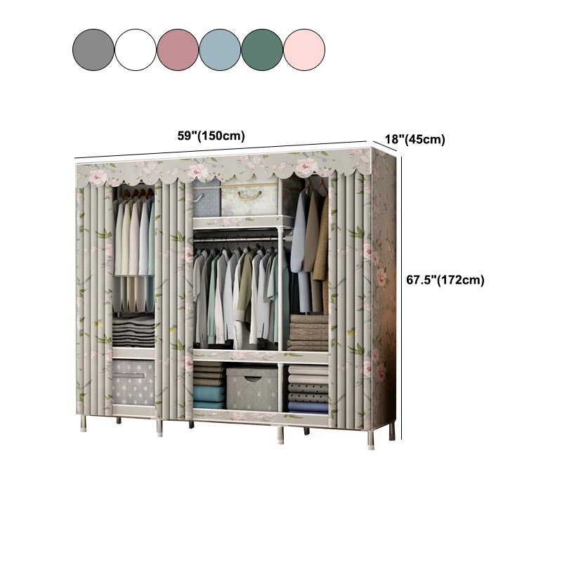 Armadio per la camera da letto in metallo moderno con armadio in metallo con ripiani