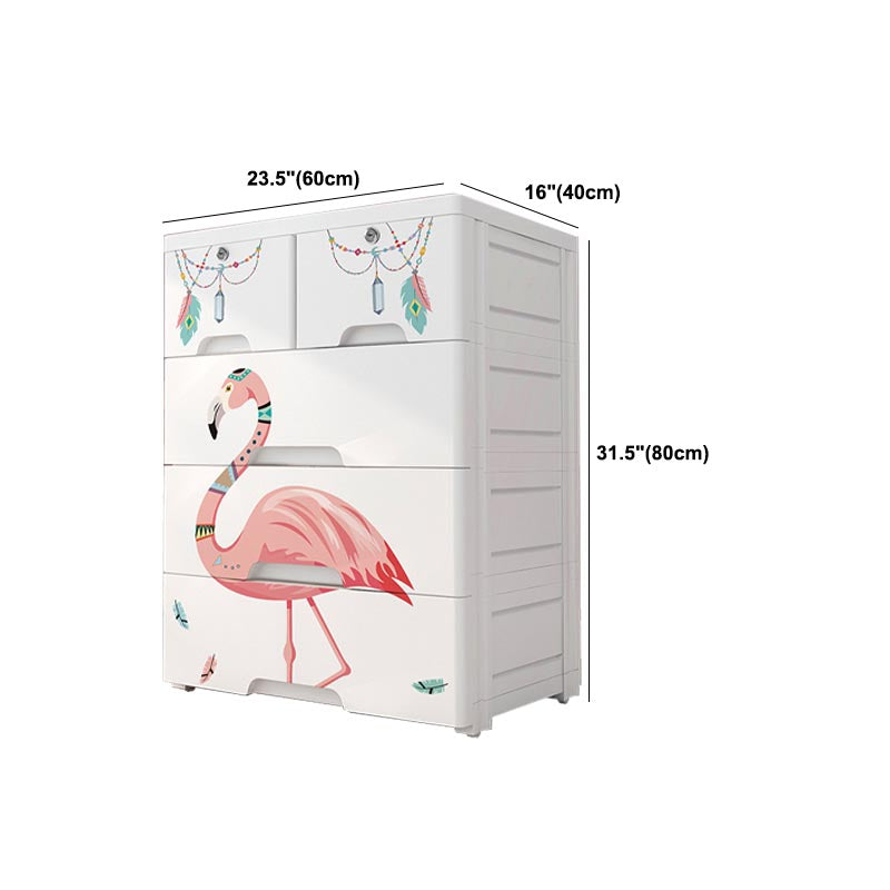 Armario contemporáneo de vestuario de plástico Armario con cajones