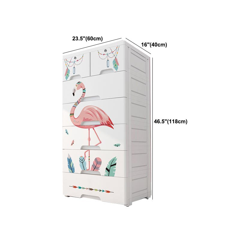 Armario contemporáneo de vestuario de plástico Armario con cajones