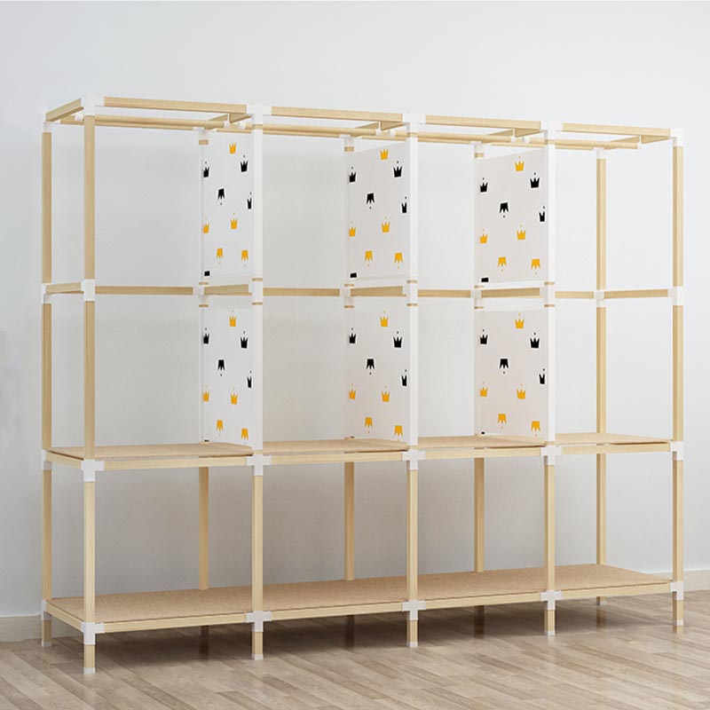 Guardaroba in stile contemporaneo in legno solido armadio a 1 porte per la casa