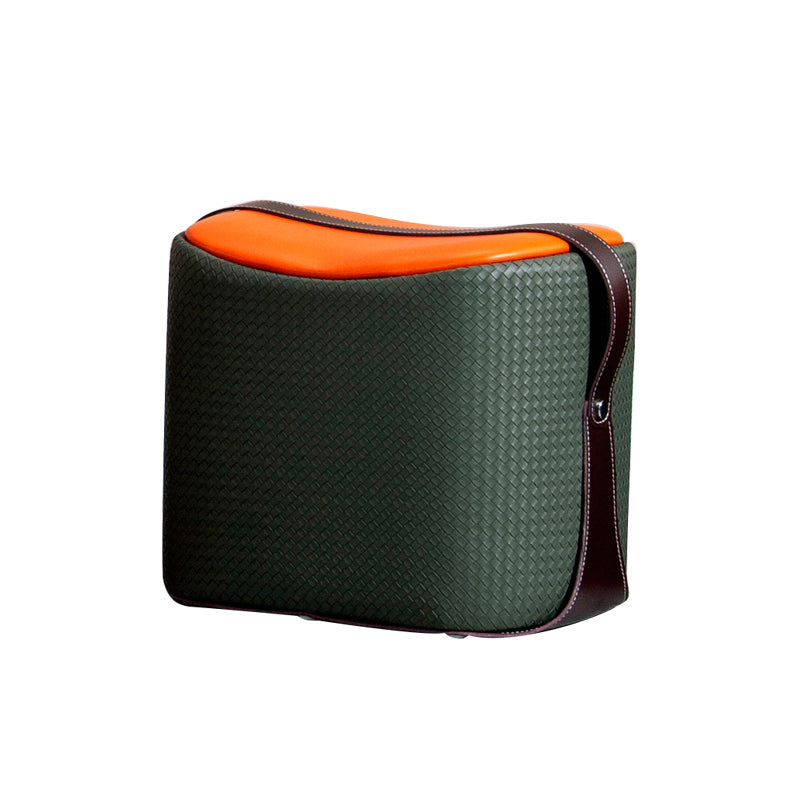 Contemporary Faux Leather Upholstered Ottoman Rectangle Shape Standard Green 1 Piece Clearhalo 'furn' 'furn_ottomans_poufs' 'Furniture' 'Living Room Furniture' 'Ottomans & Poufs' 'ottomans_poufs' 5687170