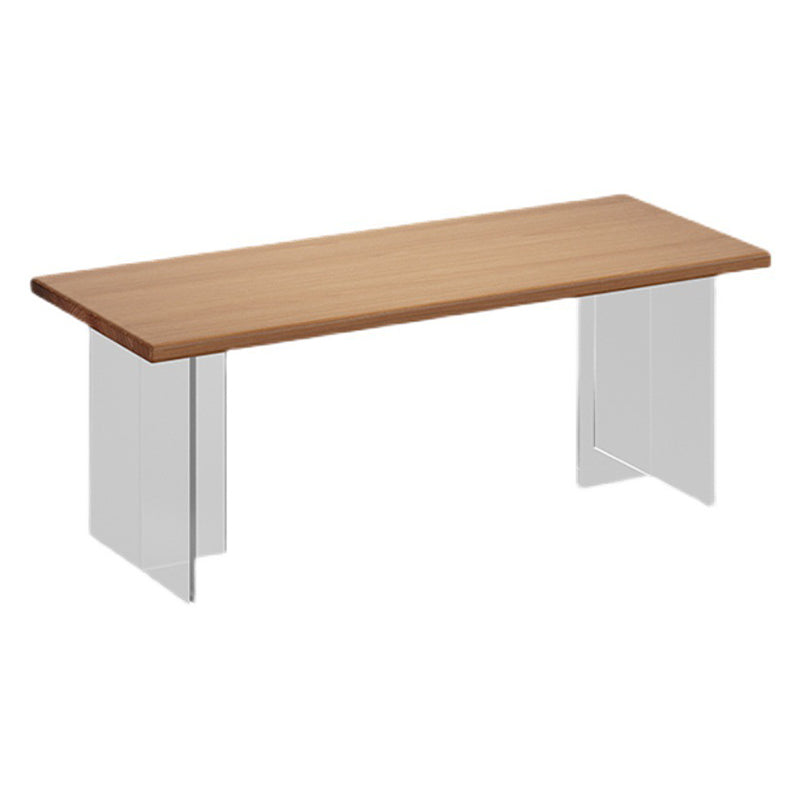 Table de bois massif moderne pour table rectangle de restaurant avec base acrylique