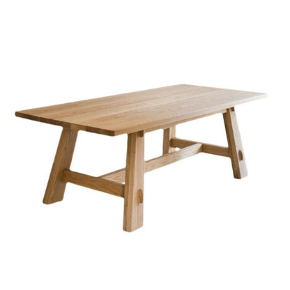Natural Solid Wood Dining Table Modern Dining Table with Trestle Base Without Chairs