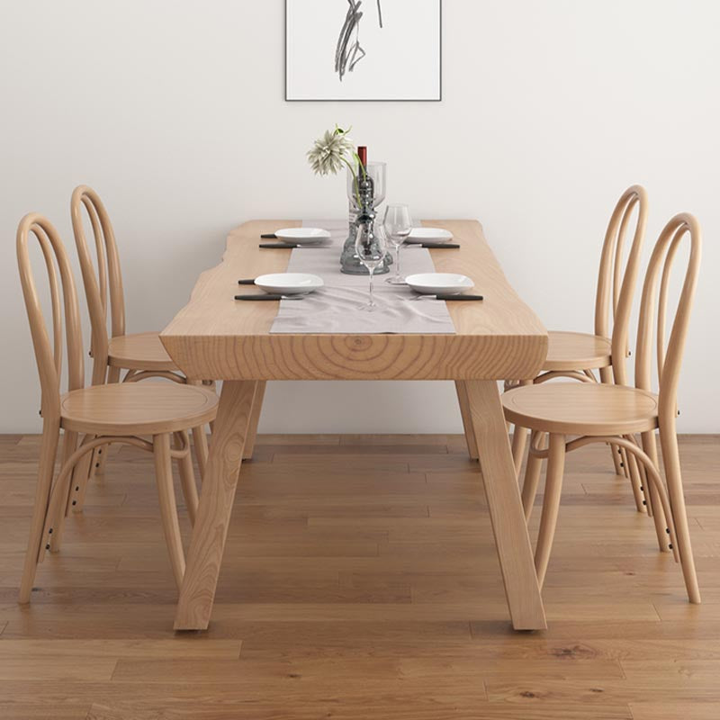Pine Solid Wood Dinette Table Modern Natural Legs Dining Site Table