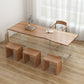 Table en bois massif contemporain pour table rectangle de restaurant avec base acrylique