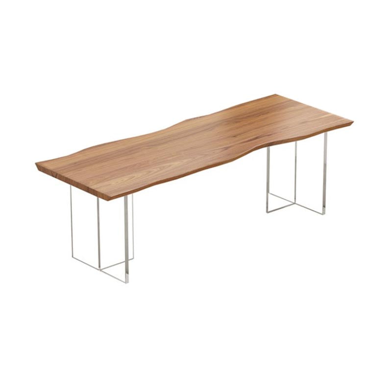 Table en bois massif contemporain pour table rectangle de restaurant avec base acrylique