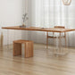 Table en bois massif contemporain pour table rectangle de restaurant avec base acrylique
