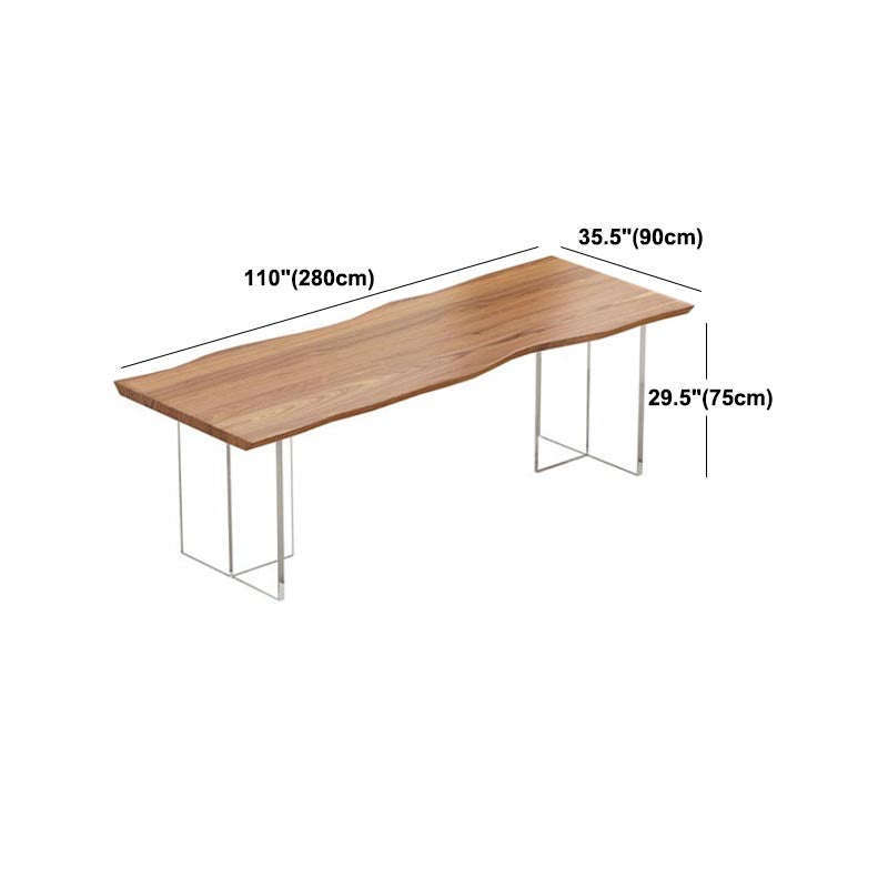 Table en bois massif contemporain pour table rectangle de restaurant avec base acrylique
