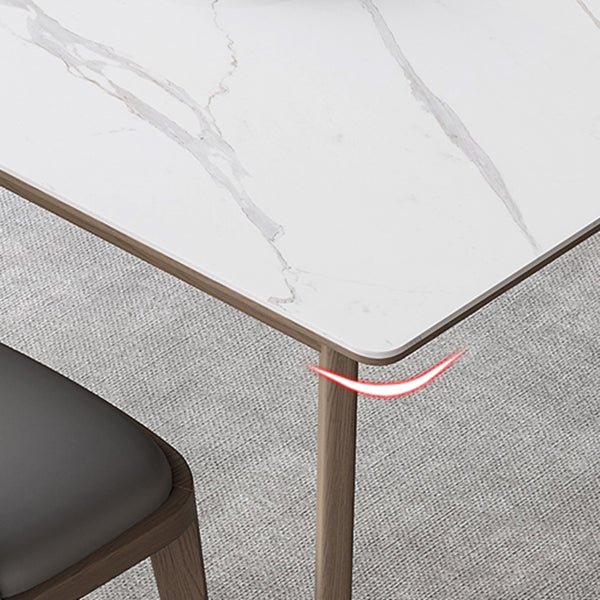 Modern Style Dining Table Sintered Stone 4 Legs Table for Home