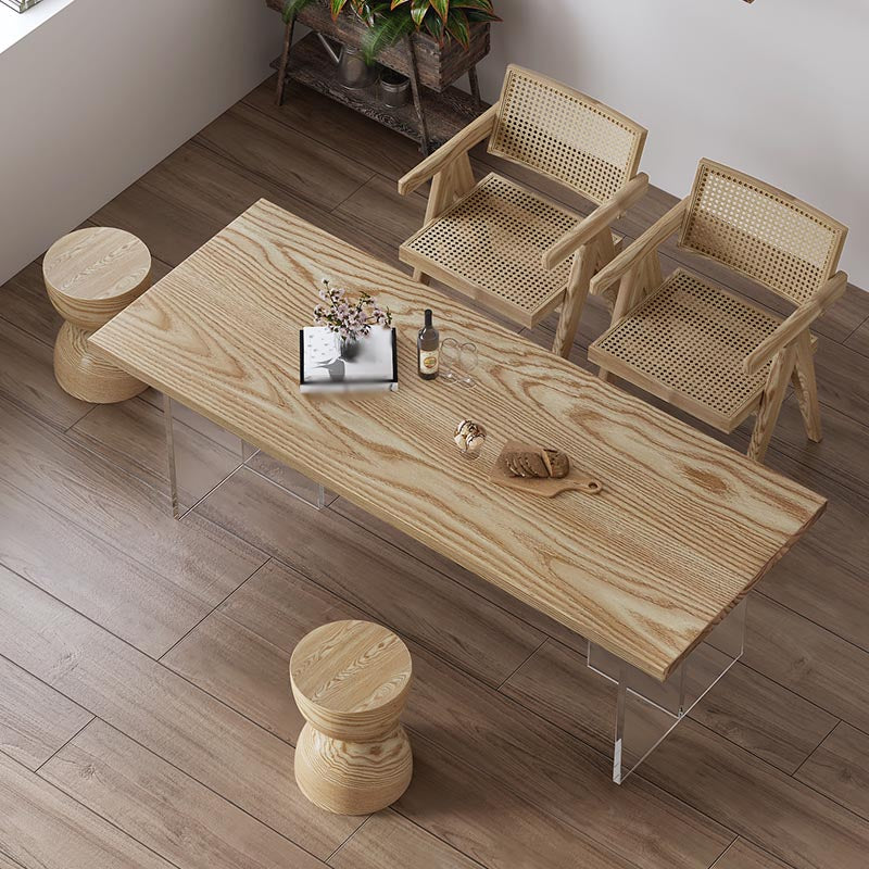 Table à manger à double piédestal en acrylique