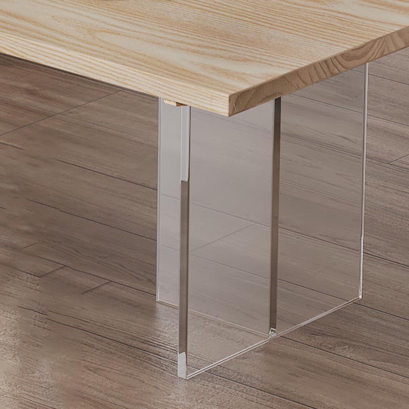 Table à manger à double piédestal en acrylique