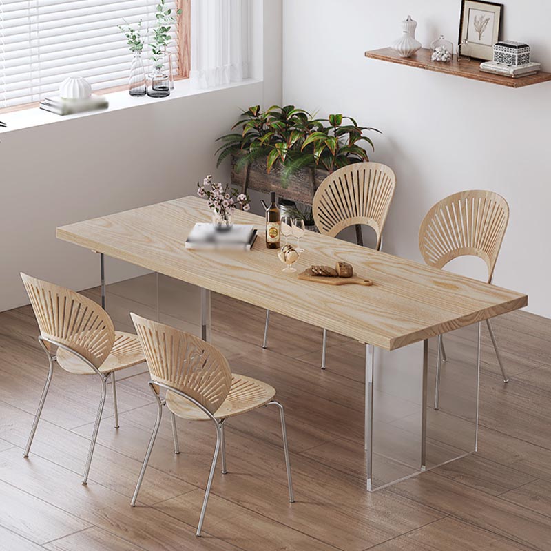 Table à manger à double piédestal en acrylique