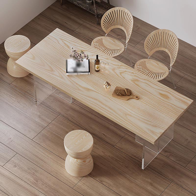 Table à manger à double piédestal en acrylique