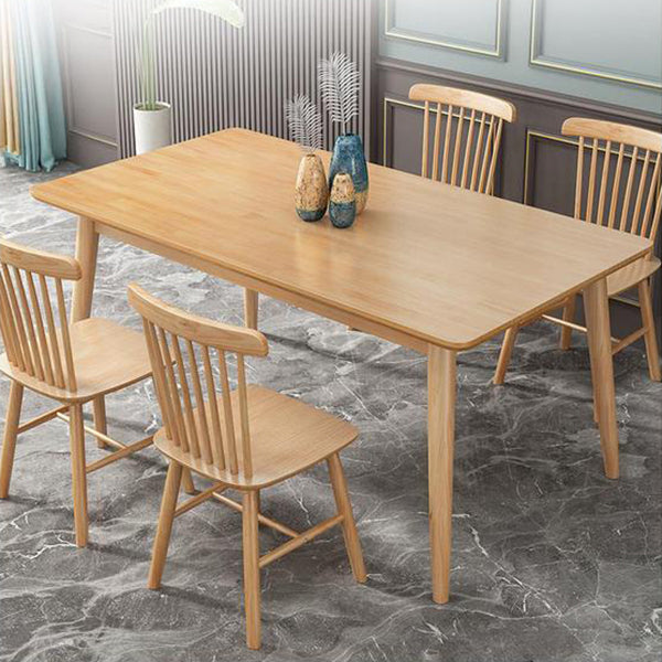 Rectangle Modern Wood Table Standard Height Table Dining Table with 4 Legs 51.2"L x 31.5"W x 29.5"H Without Chairs Clearhalo 'Dining Tables & Seating' 'Dining Tables' 'dining_table' 'furn' 'furn_dining_table' 'Furniture' 'Kitchen & Dining Furniture' 5687450