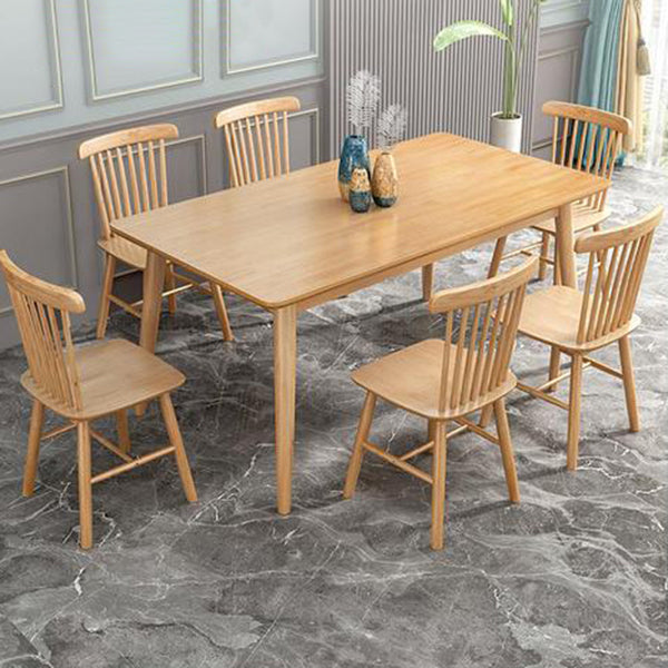 Rectangle Modern Wood Table Standard Height Table Dining Table with 4 Legs Clearhalo 'Dining Tables & Seating' 'Dining Tables' 'dining_table' 'furn' 'furn_dining_table' 'Furniture' 'Kitchen & Dining Furniture' 5687459