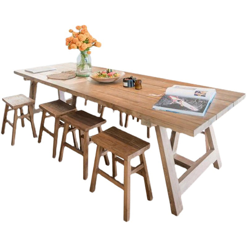 Contemporary Dining Table Rectangle Solid Wood Dinner Table without Chair Without Chairs Clearhalo 'Dining Tables & Seating' 'Dining Tables' 'dining_table' 'furn' 'furn_dining_table' 'Furniture' 'Kitchen & Dining Furniture' 5687472