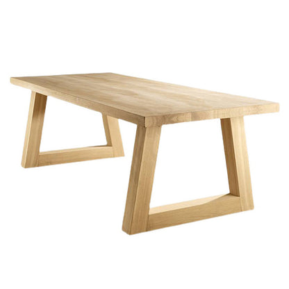 Contemporary Dining Table Natural Rectangle Solid Wood Dinner Table