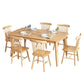 Mesa de madera rectangular moderna mesa de comedor de altura estándar con 4 patas