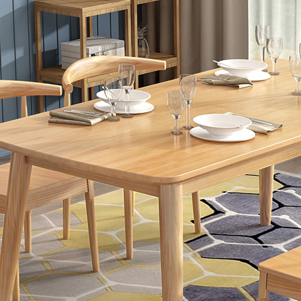 Mesa de madera rectangular moderna mesa de comedor de altura estándar con 4 patas