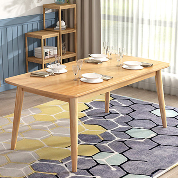 Mesa de madera rectangular moderna mesa de comedor de altura estándar con 4 patas